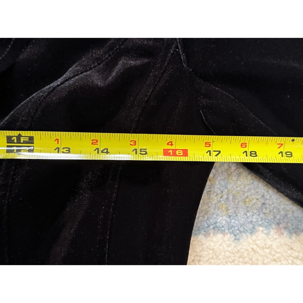 INC Black Velvet Goth Romantic Ruffle Blazer M Jacket Equestrian Riding Fairy - Picture 6 of 16